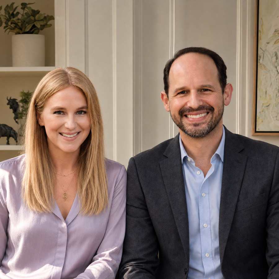 Alex and Katherine Moura, co-founders of Digital Star, sitting together in a sunlit room