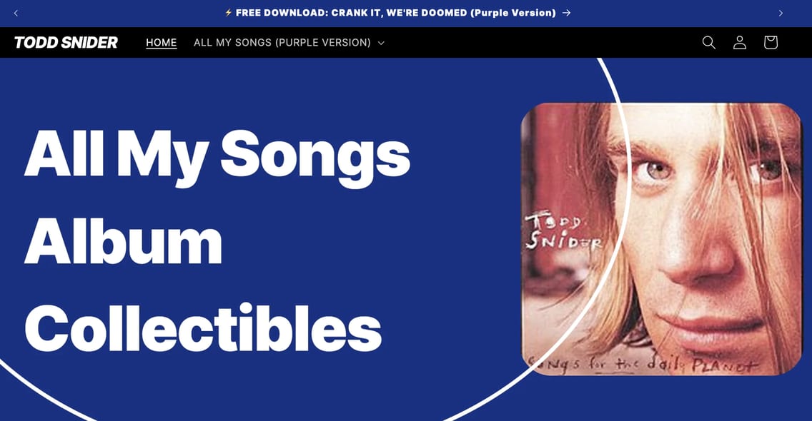 The Todd Snider Shop: All My Songs album collectibles