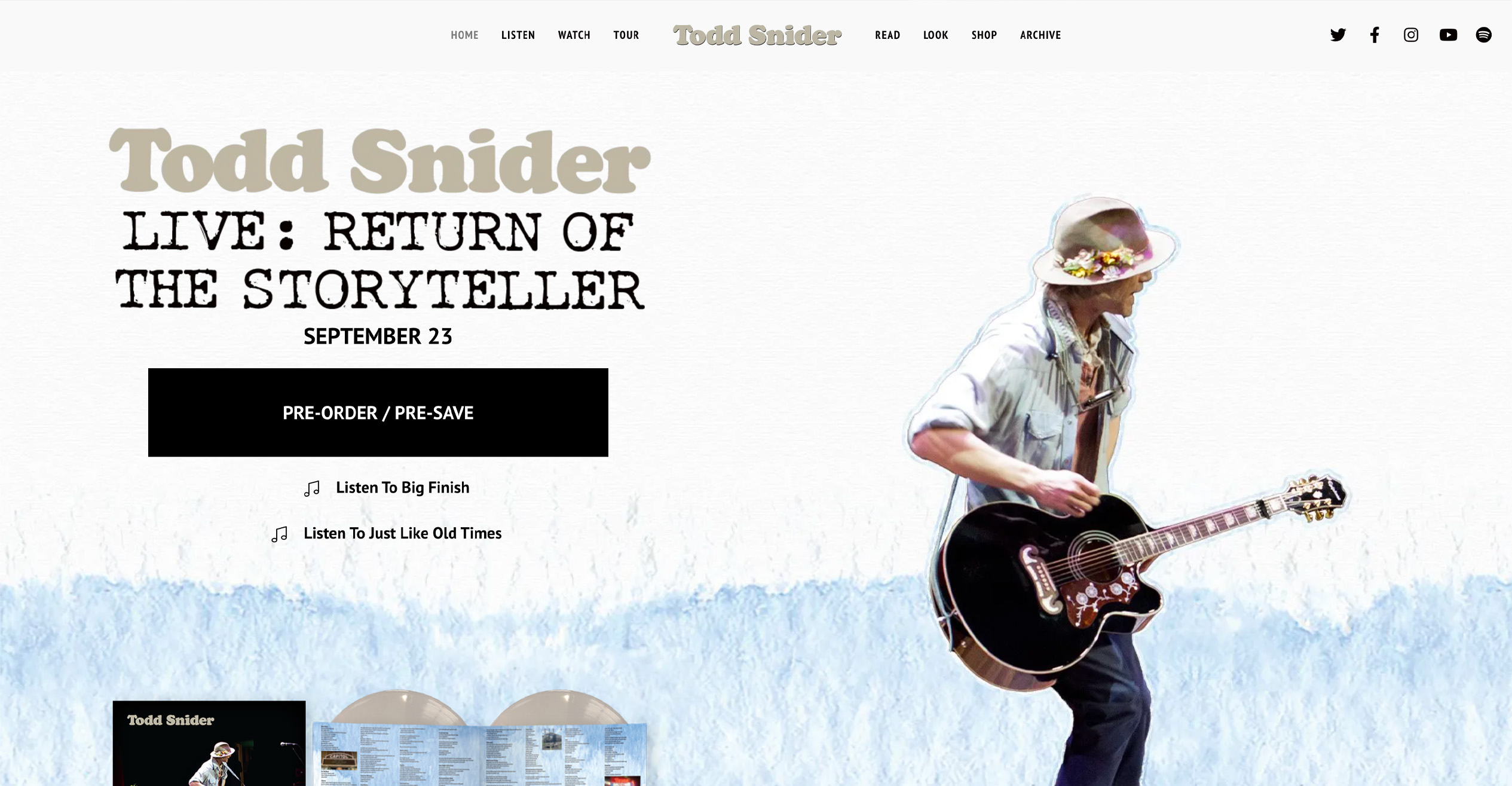 Todd Snider Toddsnider.net music artist web design service for musician